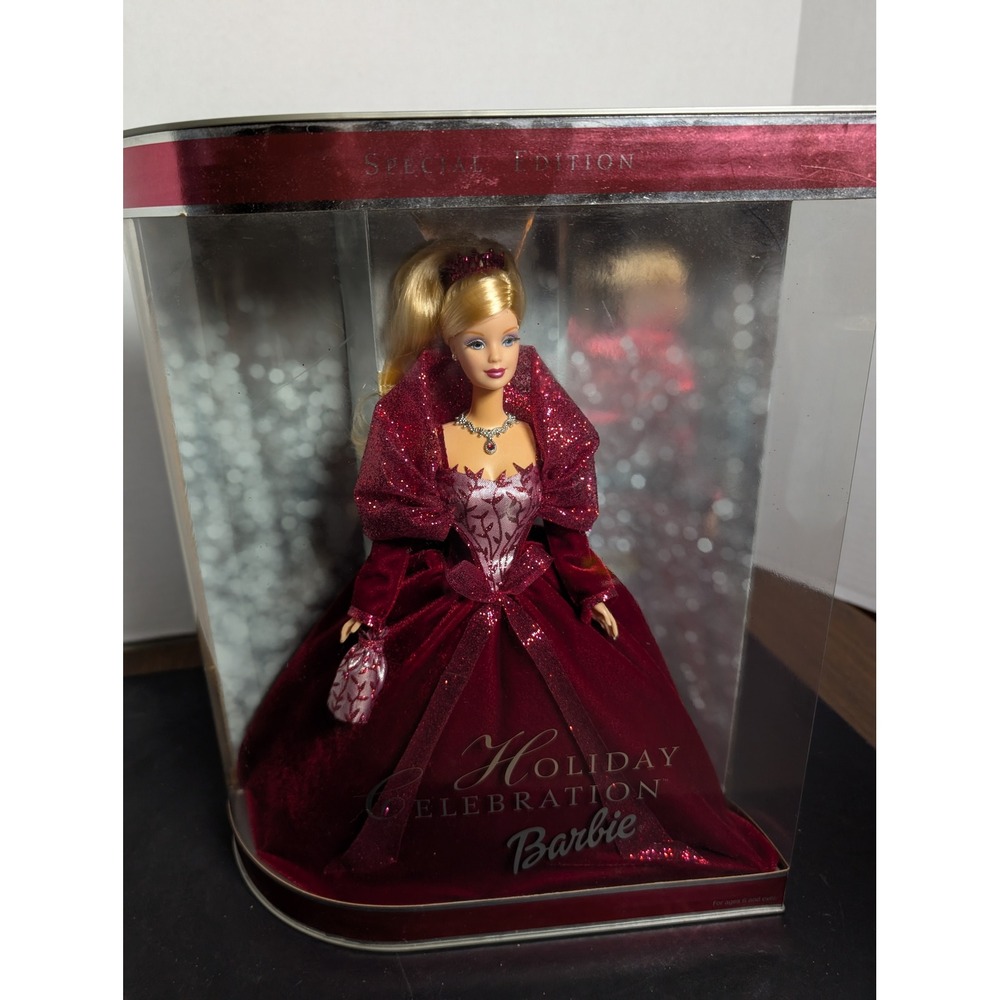 Mattel Barbie Holiday Celebration 2002 Special Edition Fashion Doll Red Dress